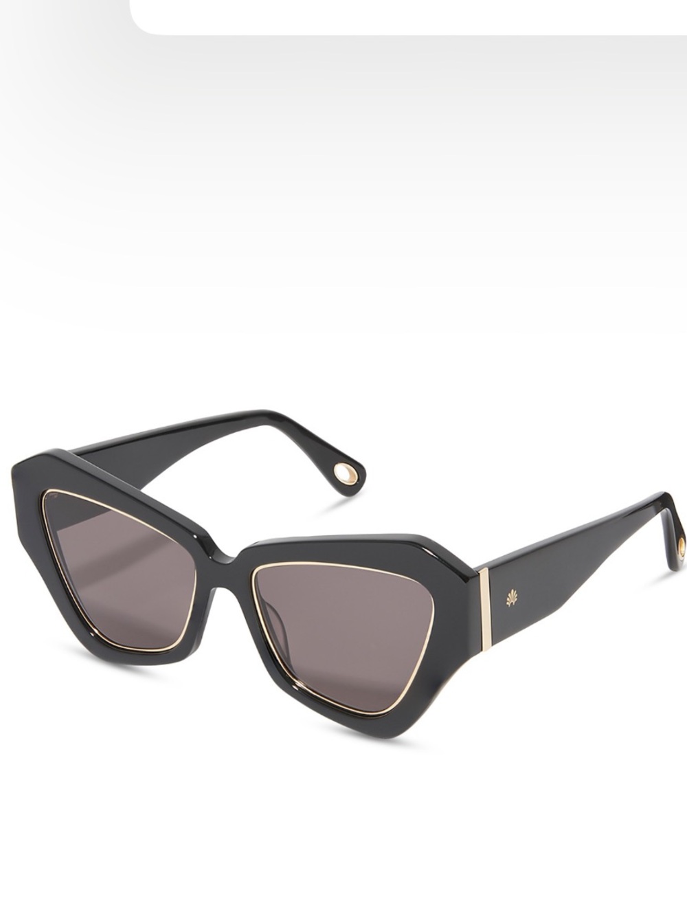 Lele Sadoughi Black and Gold Cat-Eye Sunglasses